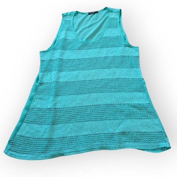 Bundle Of 2 Cantata Crochet Tanks, Pink And Turquoise - Picture 2 of 8